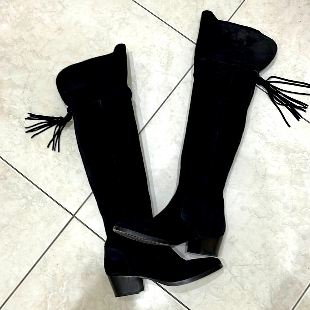 Frye CLARA Black Suede Boots 6 6M
